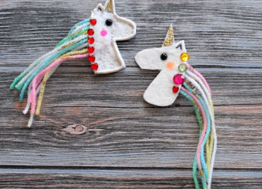 Wir basteln Einhorn Haarklammern Hairclip DIY Unicorn